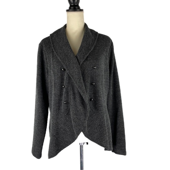 Maurices Ruffled Military Jacket gray size XXL - Picture 1 of 13